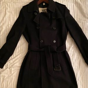 BURBERRY London Coat - Black; Size 8